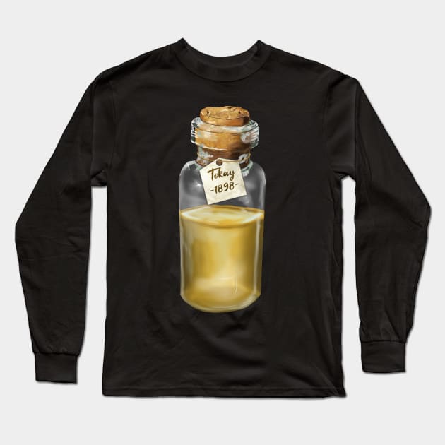 Bottle of Tokay Long Sleeve T-Shirt by drawnexplore